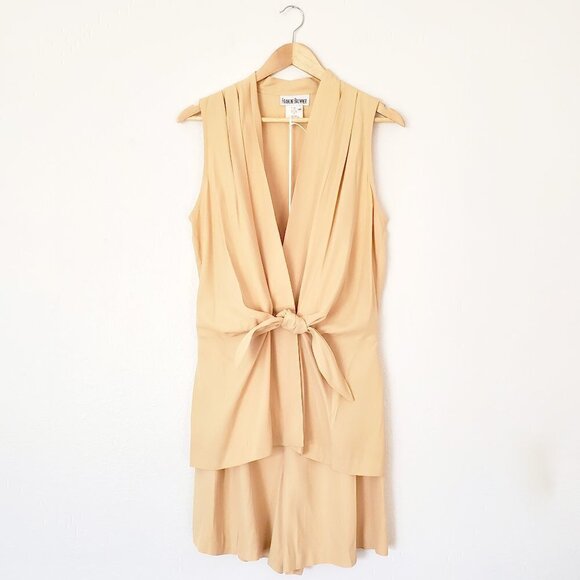 Vintage Butter Yellow Shorts & Vest Set, Matching Two Piece, 90s Tailored Summer - Picture 1 of 15